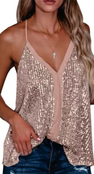 ‼️CLEARANCE PRICE FIRM‼️Pink Sequin Tank🌸 - Picture 4 of 5
